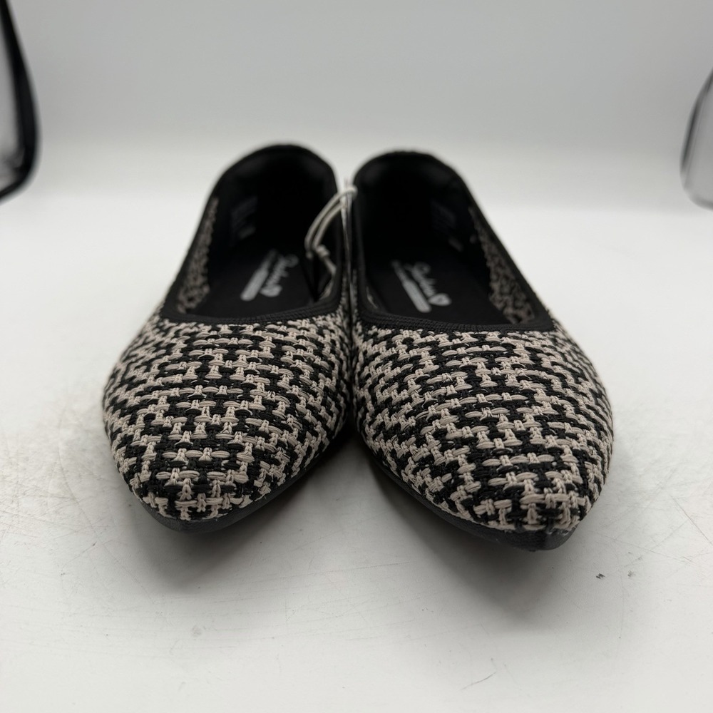 Skechers Cleo Point Chic Allure Ballet Flats Womens 8.5 Black Knit Shoes 159327 - Picture 4 of 11